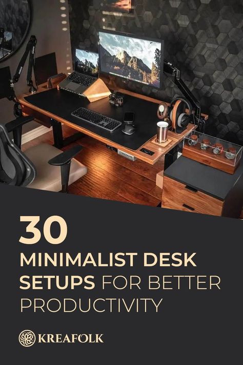 Scandinavian Desk Setup, Developer Home Office, Wfh Desk Setup Aesthetic, Small Computer Desk Setup, Clean Office Aesthetic, Small Workspace Ideas, Minimalist Desk Organization, Small Desk Setup Ideas, Minimalistic Desk Setup