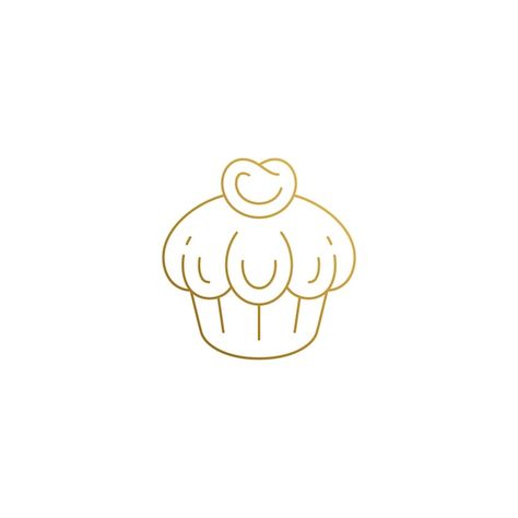 Vecteur logo de contour de cupcake doré ... | Premium Vector #Freepik #vector #dessert-logo #cupcake-logo #cupcake #logo-patisserie Patisserie Logo Design, Desserts Logo, Logo Dessert, Dessert Logo, Cupcake Logo, Floral Wallpaper Iphone, Bakery Logo, Bakery Logo Design, Mind Body And Soul