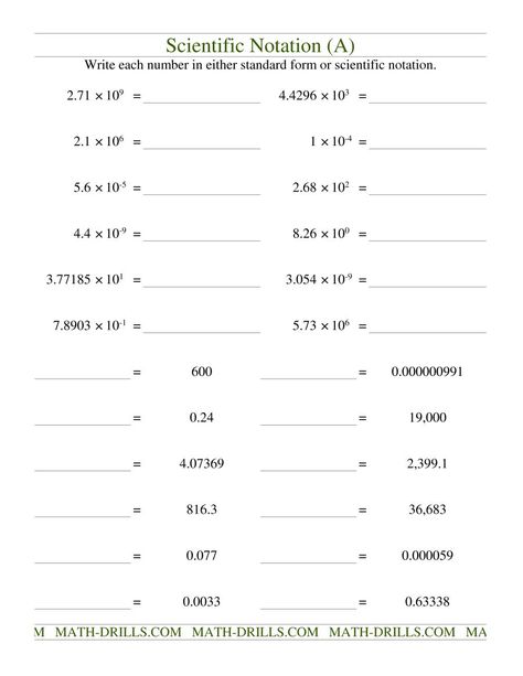 The Scientific Notation (Old) Math Worksheet Scientific Notation Activities, Kindergarten Spelling Words, Scientific Notation Worksheet, Number Sense Worksheets, Scientific Method Worksheet, Biology Worksheet, Graphing Worksheets, Math 8, Chemistry Worksheets