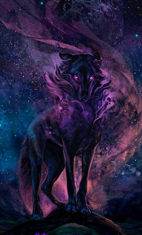 Magical Wolf, A Wolf, Spirit Animal, The Universe, Universe, Stars, Art