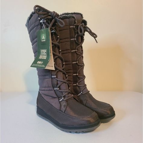 B13-2 Lace Up Brown/Grey Snow Boots Nwt Kamik Boots, Black Rain Boots, Rain Shoes, Womens Rain Boots, Waterproof Winter Boots, Snow Boots Women, Winter Snow Boots, Black Faux Fur, Winter Boots Women