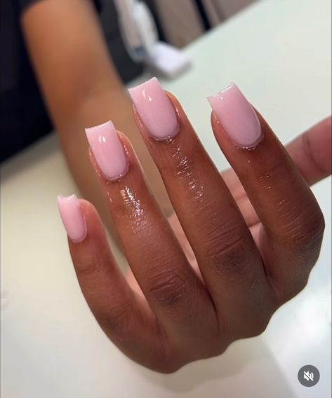 Plain Pink Nails Short, Off White Pink Nails, Milky Pink Square Nails, Pink Base Nails With Design, Clear Pink Short Nails, Soft Pink Nails Short, Milky Pink Acrylic Nails, Shorties Nails Nude Pink, Short Plain Acrylic Nails