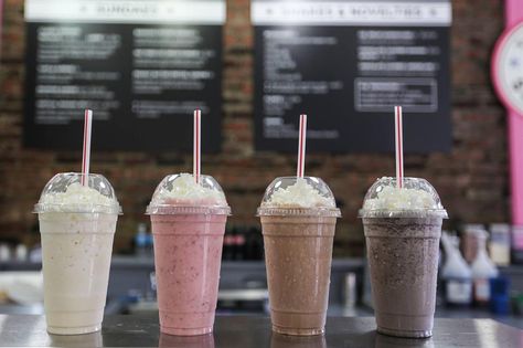 Your state's best milkshake | lovefood.com The Best Milkshake, Mini Cafeteria, Milkshake Shop, Pinoy Dessert, Ice Creamery, Milkshake Flavours, Milkshake Bar, Ice Cream Shake, Best Milkshakes