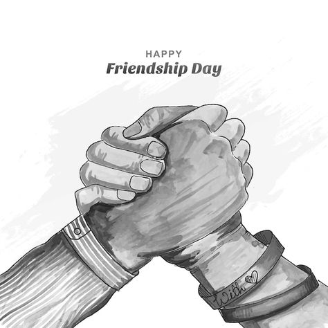 Happy friendship day hand draw gray wate... | Free Vector #Freepik #freevector #background #abstract-background #watercolor #abstract Happy Friendship Day Background, Friendship Forever Pictures, Friendship Day Creative, Friendship Background, Friendship Day Background, Hand Holding Card, Coloring Pages Aesthetic, Pages Aesthetic, Friendship Pictures