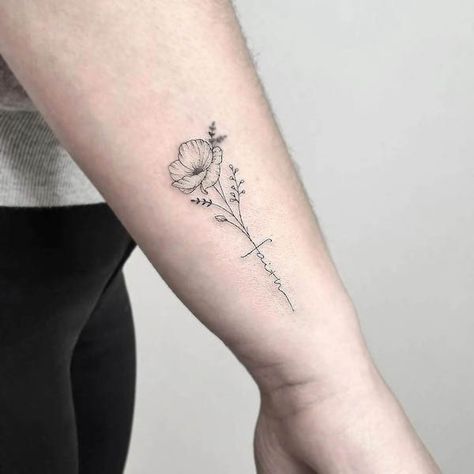 Back Of Forearm Tattoo, Name Flower Tattoo, Inner Wrist Tattoos, Datum Tattoo, Infinity Tattoo On Wrist, Side Arm Tattoos, Side Wrist Tattoos, Unique Wrist Tattoos, Meaningful Wrist Tattoos