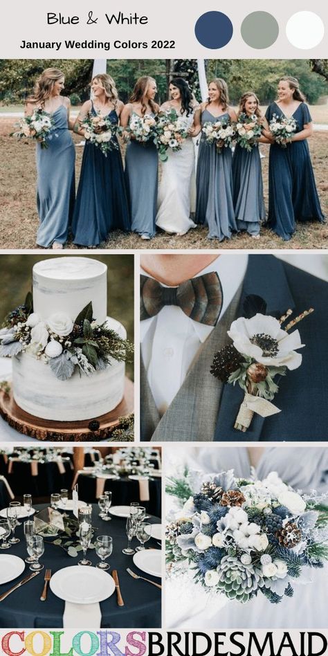 Winter Wedding Blue Bridesmaid, Blue Green And Grey Wedding, Wedding Ideas January, May Wedding Colors Bridesmaid Dress, Blue And Deep Green Wedding Decor, Deep Blue Green Bridesmaid Dresses, Deep Blue And Sage Wedding, Safe And Blue Wedding, Winter Blue And White Wedding