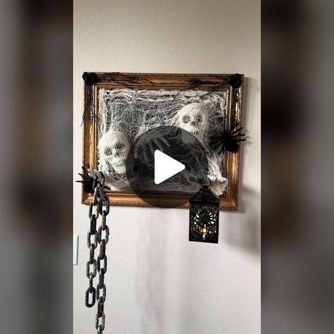 TikTok · 𝔾𝕒𝕪𝕝𝕖🧡 Skeleton Picture Frame, Skeleton Wall Art, Halloween Board, Holiday Specials, Halloween Ideas, Spray Paint, I Saw, Picture Frame, Skeleton