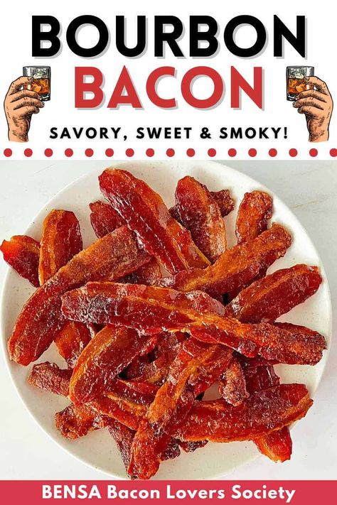 Bourbon Candied Bacon, Oven Bacon Recipes, Billionaire Bacon Recipe Twin Peaks, Bourbon Bacon Brittle Recipe, Twisted Bacon With Brown Sugar, Cooked Bacon Recipes, Flavored Bacon Recipes, Baked Bacon In The Oven, Billionaire Bacon Recipe