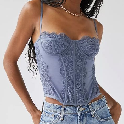 URBAN OUTFITTERS Out From Under Modern Love Corset Modern Love Corset, Blue Corset, Lace Corset Top, Modern Love, Lace Corset, Urban Outfitters Women, Bustier Top, Urban Outfitters Tops, Women Corset