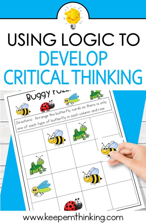 Critical Thinking Elementary School, Logic For Kindergarten, Critical Thinking For Preschoolers, Critical Thinking Activities For Kindergarten, Problem Solving Games For Kids, Critical Thinking Activities Elementary, Logical Thinking Activities For Kids, Logical Thinking Worksheets, Thinking Skills Activities