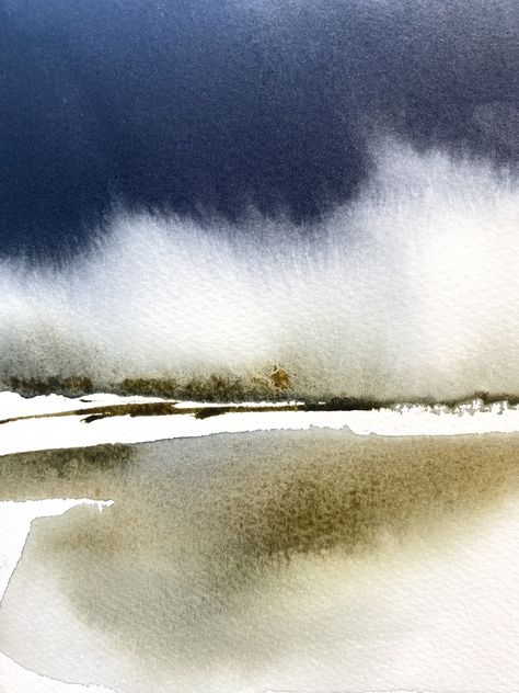 Abstract Watercolor Seascapes, Watercolor Landscapes Abstract, Watercolor Contemporary Art, Maria Wigge Art, Best Watercolor Paintings, Abstract Watercolor Techniques, Watercolor Simple Landscape, Abstract Watercolor Art Tutorial, Abstract Landscape Painting Watercolor