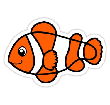 "Cartoon Clown Fish" Stickers by DesignsByDB | Redbubble Cartoon Clown, Fish Stickers, Animal Designs, Pet Rocks, Clown Fish, Cool Stickers, Fun Stickers, Sticker Collection, Animal Design