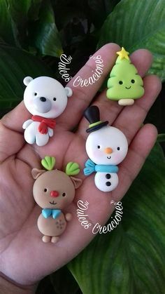 Flori Din Lut, Kawaii Collection, Fimo Kawaii, Food Kawaii, Kids Clay, Polymer Clay Ornaments, ดินปั้น Polymer Clay, Christmas Clay, Tanah Liat