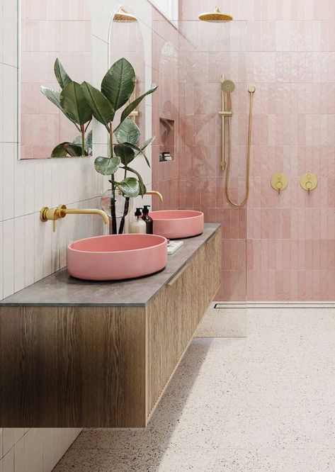 Pink terrazzo floor