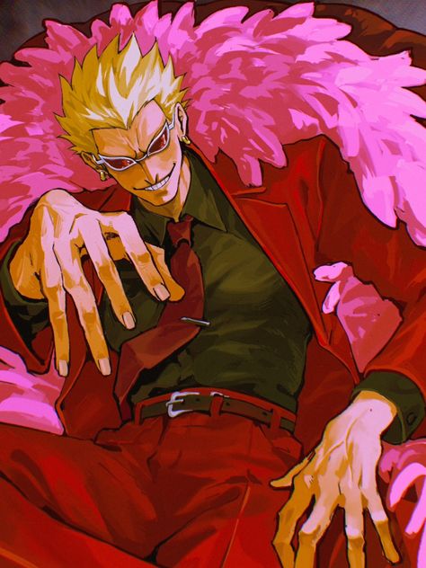 Doflamingo One Piece, Don·quixote Doflamingo, Donquixote Doflamingo, One Piece Crew, One Piece Man, Artist Logo, One Piece Drawing, One Piece Images, One Piece Pictures