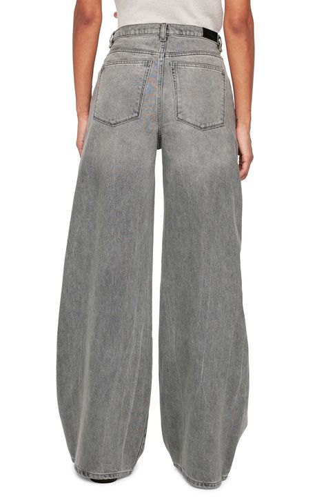 Y2K-inspired style defines relaxed wide-leg jeans cut from nonstretch denim in a faded grey wash. 32" inseam; 22" leg opening; 10" front rise Zip fly with button closure Five-pocket style 100% cotton Machine wash, dry flat Imported Relaxed Jeans, Grey Wash, Nordstrom Store, Wide Leg Jeans, Leg Jeans, Wide Leg, Super Cute, Nordstrom, Grey