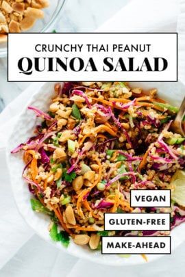 Peanut Quinoa Salad, Salad Macaroni, Salad Quinoa, Quinoa Salad Recipe, Quinoa Salat, Thai Peanut, Vegetarian Cabbage, Salad Pasta, Quinoa Salad Recipes