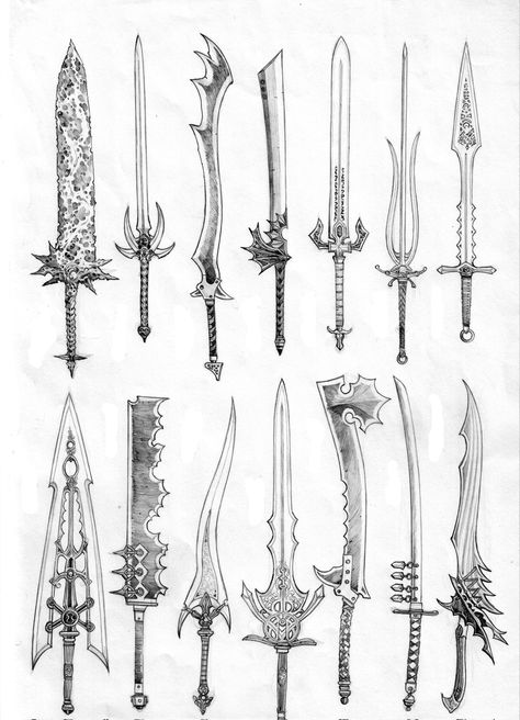 Swords of Pantheron II. by anoccomir.deviantart.com on @DeviantArt Types Of Swords, Cool Swords, Concept Art Drawing, Art Drawings Sketches, Art Reference Photos, Art Reference Poses, 그림 그리기, Designs To Draw, Art Tutorials