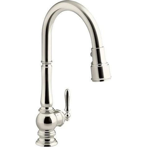 Kohler Artifacts, Brushed Nickel Kitchen Faucet, Single Hole Kitchen Faucet, Kohler Kitchen, Smart Faucet, Touchless Kitchen Faucet, Touchless Faucet, Pull Down Kitchen Faucet, Kitchen Faucet With Sprayer