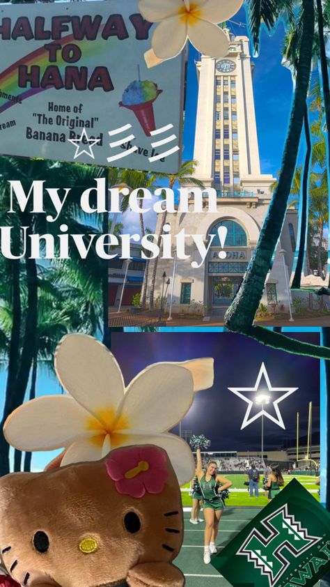 University Of Hawaii Aesthetic, University Of Hawaii At Manoa, Dream University, Seashell Art Diy, College Vision Board, Dream Collage, University Of Hawaii, Dream Vision Board, Dream College