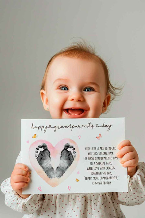 Grandparents day crafts for infants Infant Art For Grandparents Day, Grandparents Toddler Craft, Baby Grandparents Day Craft, Infant Grandparents Day Craft, Grandparents Day Canvas Crafts, Prek Grandparents Day Craft, Grandparents Day Crafts, Creating Keepsakes, Footprint Art