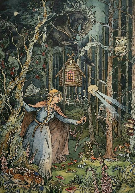 rivuletpaper instagram Ivan Bilibin, Baba Jaga, Slavic Folklore, Hieronymus Bosch, Baba Yaga, Fairytale Illustration, Arte Obscura, Fairytale Art, Art Et Illustration