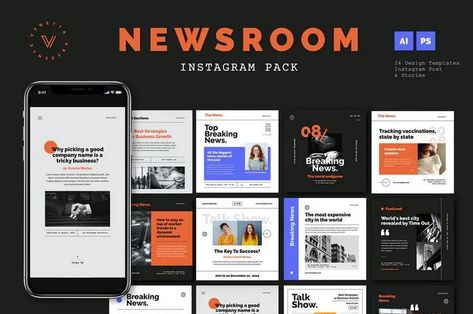 Newsroom Social Media Pack Template Get it now!! #socialmedia #social #media #promotion #instagram #facebook #facebookads #instagramads #instagrampromotion #facebookpromotion #instagramtemplate #facebookcover #socialmediadesign #bestdesign #instagrampuzzle #youtubecover #instagramtemplate #istagramsrtories #freedesign #graphicdesign #envato #envatomarket #envatoelements #freepik #creativemarket #behance #shutterstock #dribbble Good Company Names, Instagram Creator, Instagram Promotion, Social Media Pack, Instagram Feed Ideas, Post Instagram, Instagram Ads, Blog Social Media, Envato Elements