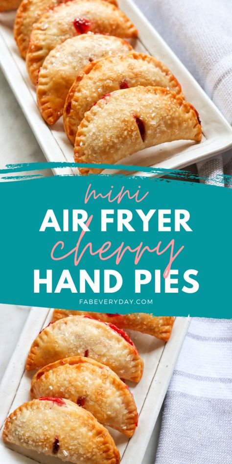 Mini Air Fryer, Cherry Hand Pies, Air Fryer Recipes Dessert, Air Fryer Recipes Snacks, Hand Pie Recipes, Berry Recipes, Air Fryer Cooking Times, Cooks Air Fryer, Hand Pie