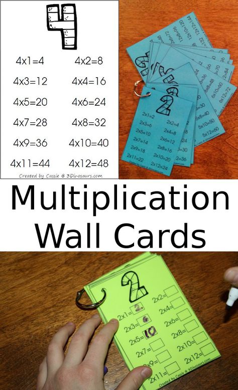 3 Dinosaurs has a FREE set of Multiplication Wall Cards. This set is great for helping out with learning to saw the multiplic Sped Math, Math Enrichment, 3 Dinosaurs, Teaching Multiplication, Math Multiplication, Math Intervention, Third Grade Math, Multiplication Facts, Math Workshop