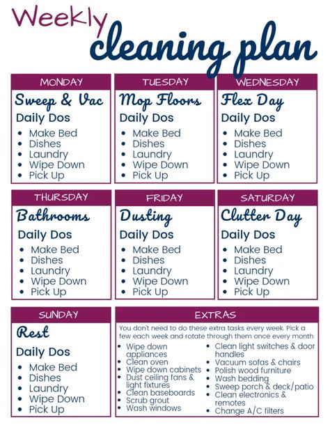 Housecleaning Schedule, Weekly Cleaning Plan, Cleaning Plan, Household Cleaning Schedule, Calm Corner, Beauty Routine Checklist, Cleaning Schedule Printable, Calming Strategies, Weekly Cleaning Schedule