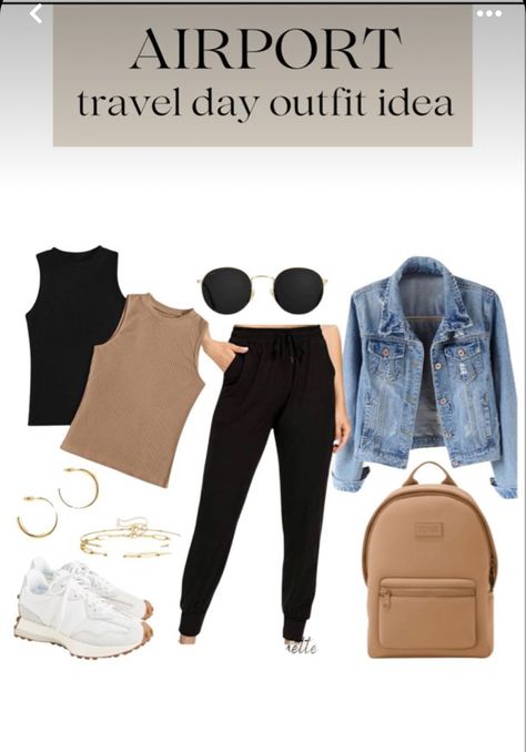 Outfits For Flights Travel, Comfortable Travel Outfit, Airport Travel Outfits, Travel Attire, Comfy Travel Outfit, Airplane Outfits, Comfy Travel, Fashion Capsule Wardrobe, Airport Travel