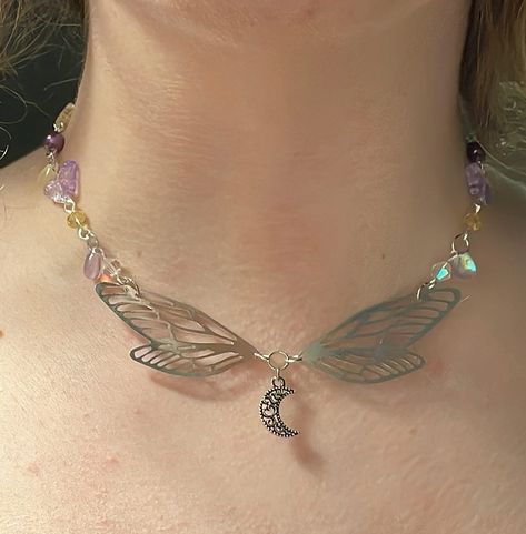 Luna Wings choker (adjustable) $35.00 Now available 🌙🦋 #butterfly #butterflies #gemstones #gemstonejewelry #literature #dragons #dragon #greekmythology #beadsjewelry #cottagecore #fairycore #smallbusiness #smallbusinessowner #smallbusinesssupport #flowers #flower #flowerjewellery #purple #yellow Butterfly Choker, Purple Accessories, Flower Choker, Fairy Core, Butterfly Jewelry, Flower Jewellery, Greek Mythology, Aurora, Choker