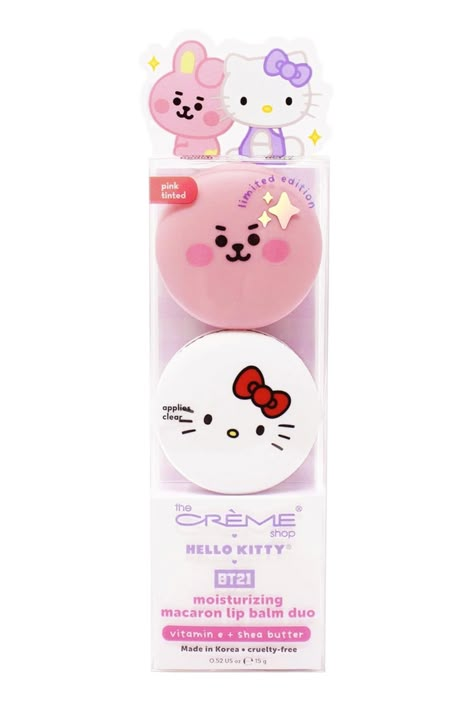 PRICES MAY VARY. KEEP YOUR LIPS CHARMINGLY SOFT like COOKY & Hello Kitty with our Macaron Lip Balm, enriched with moisturizing Vitamin E, Shea Butter, and natural oils. INDULGE IN THE TWO DELICIOUSLY SCENTED FLAVORS of White Peach and Icing on the Cake, adding a delightful twist to your lip care regimen. BENEFICIAL INGREDIENTS like Shea Butter, Vitamin E, and natural oils work synergistically to smooth and deeply moisturize dry, cracked lips. DISTINCT FLAVOR PROFILES, with Hello Kitty's Icing on Hello Kitty Stuff On Amazon, The Creme Shop Sanrio, Hello Kitty Lip Balm, Macaron Lip Balm, Hello Kitty Decorations, Kitty Makeup, Baby Vitamins, Hello Kitty Gifts, The Creme Shop