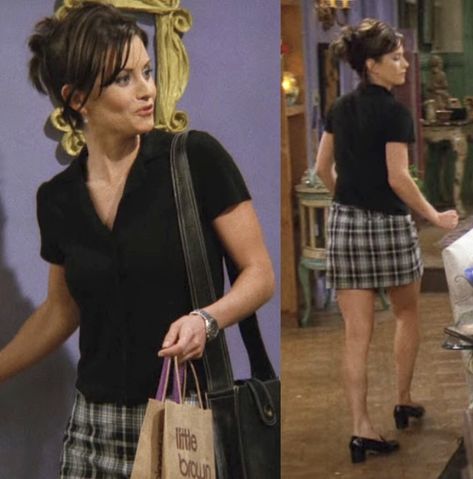 Monica Geller outfits Monica Geller Inspired Outfits, Monica Outfits Friends, Rachel And Monica Outfits, Friends Monica Outfits, Monica Friends Outfits, Monica Geller Style, Monica Outfits, Monica Geller Outfits, Goth Office