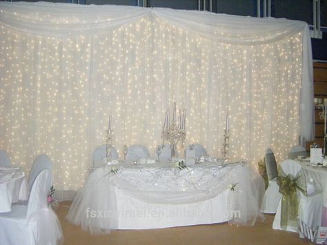 Curtain Lights Wedding, Wedding Drapery, Led Curtain Lights, Curtain Backdrops, Light Backdrop, Lights Wedding, Wedding Lighting, Wedding Themes Winter, Wedding Mandap