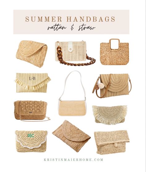 A round up of some cute straw and rattan handbags and clutches. #strawaccessories #rattanaccessories #summerstyle #affiliatelink #strawclutch #rattanpurse #rattanhandbag #handbags #summerhandbagtrend #summertrend Follow my shop @Kristin_Maier_Home on the @shop.LTK app to shop this post and get my exclusive app-only content! #liketkit #LTKunder50 #LTKhome #LTKFind @shop.ltk https://liketk.it/43cHx Rattan Clutch, Rattan Purse, Straw Clutch Purse, Straw Purse Handbags, Straw Purse, Rattan Handbags, Tan Purse, Straw Clutch, Summer Handbags