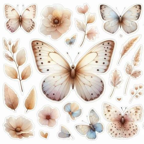 Scrapbook Printables Free, Scrapbook Printables, Diy Journal, Butterfly Art, Journal Stickers, Uv Resin, Bible Journaling, Decoupage, Art Deco