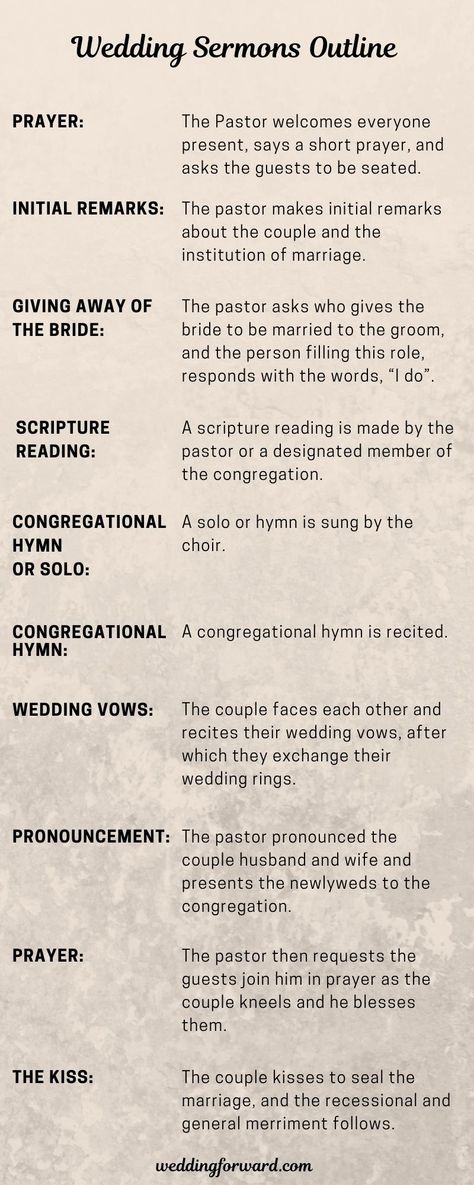 Wedding Sermons 2019 (Outline And Free Download) ❤︎ Wedding planning ideas & inspiration. Wedding dresses, decor, and lots more. #weddingideas #wedding #bridal Christian Wedding Ceremony Outline, Wedding Ceremony Ideas Christian, Wedding Sermon Script, Christian Wedding Ceremony Programs, Christian Ceremony Ideas, Traditional Wedding Vows Christian, Godly Wedding Ideas, Christian Wedding Ceremony Ideas, Wedding Ceremony Script Christian