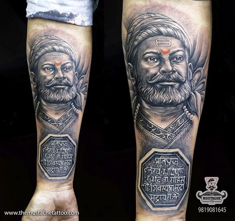 Mahesh Chavan on Instagram: “One more #shivajimaharaj tattoo❤️❤️👈👈 🚩Chatrapati Shivaji Maharaj🚩 tattoo by - @themustache_tattoo (Navimumbai)…” Shivaji Tattoo Design, Shivaji Maharaj Tattoo Design, Chatrapati Shivaji Maharaj Tattoo, Shivaji Tattoo, Shivaji Maharaj Tattoo, Tatoos Design, Chatrapati Shivaji Maharaj, Chatrapati Shivaji, Shivaji Maharaj Hd Wallpaper