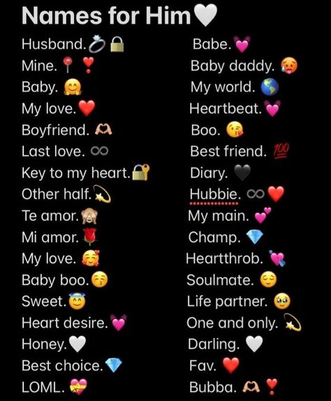 Aesthetic Names For Love, Boyfriend Nike Name, Love Contact Name, Crush Nickname Ideas, Contact Names Crush, What To Call Your Bf Nicknames, Crush Name Ideas, Relationship Nicknames For Him, Cute Names To Call Your Boyfriend Phone