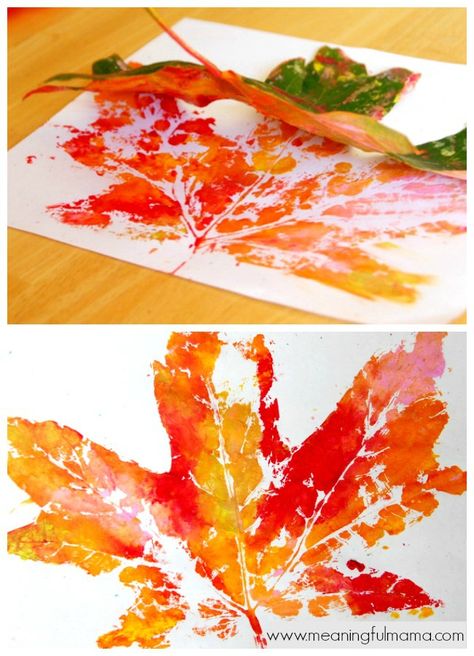 Leaf Prints - Fall Craft for Kids Autumn Leaves Craft, Small Crafts, Fun Fall Crafts, Fall Preschool, Leaf Crafts, Fall Crafts For Kids, Fall Crafts Diy, Autumn Crafts, Fall Leaf