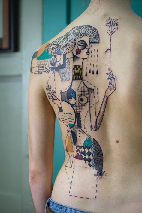 Elegant Tattoos by Expanded Eye Combine Fragmented Figures and Geometric Details into Surreal Compositions | Colossal Kevin James, Tattoos Mandala, Lijiang, Inspiration Tattoos, Tattoos Geometric, Kunming, Top Tattoos, Elegant Tattoos, Eye Tattoo