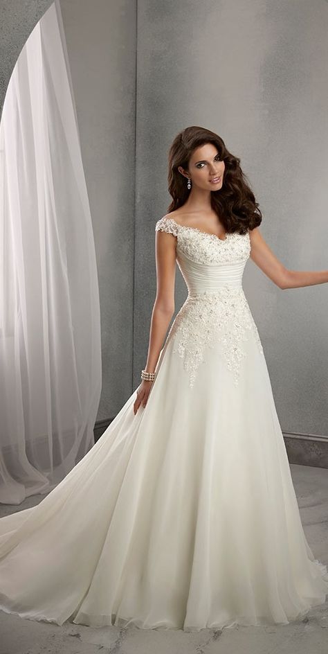 wedding dress by Mori Lee Natural Waist Wedding Dress, Waist Wedding Dress, Wedding Dress Organza, Organza Wedding, A Line Wedding Dress, Dresses Elegant, Perfect Wedding Dress, Lace Weddings, Wedding Dress Inspiration