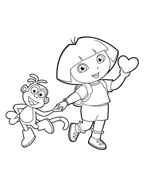 Dora Coloring Pages, Dora Drawing, Dora Coloring, Arabic Mehandi, Valentine Cartoon, Fargelegging For Barn, Ganesha Drawing, Valentines Day Coloring Page, Lion Drawing