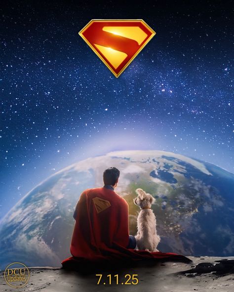 DCU Updates | A poster version of the wallpaper I made of #Superman & Krypto | Instagram Dc Universe Wallpapers, Superman 2025, Superman Poster, Superman Artwork, Dc Figures, Superman Wallpaper, Superman Family, Dc Art, Superman Art