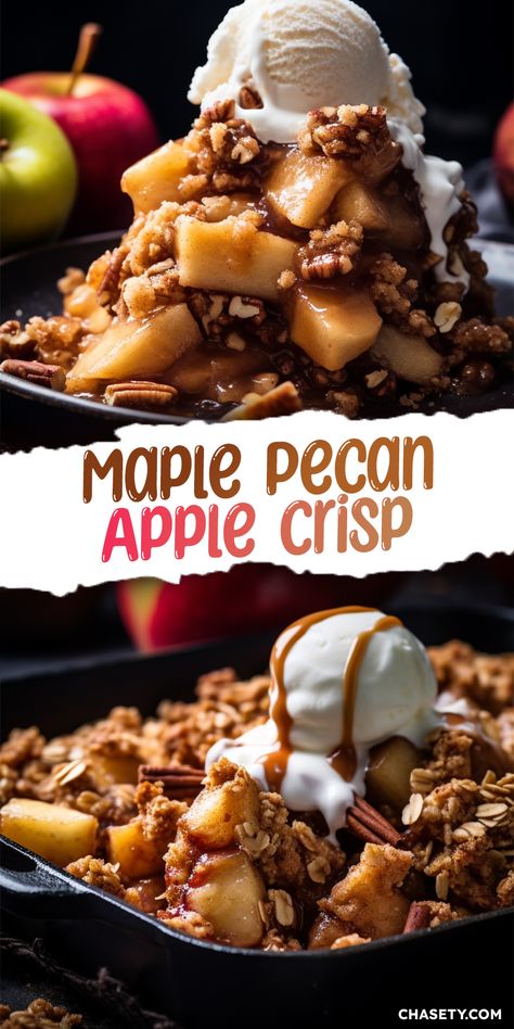 Maple Pecan Apple Crisp, Recipe With Honey Crisp Apples, Maple Walnut Apple Crisp, Apple Crisp Half Baked Harvest, Apple Walnut Crisp, Pecan Apple Crisp, Maple Apple Crisp, Macoun Apple Recipes, Apple Crisp With Maple Syrup