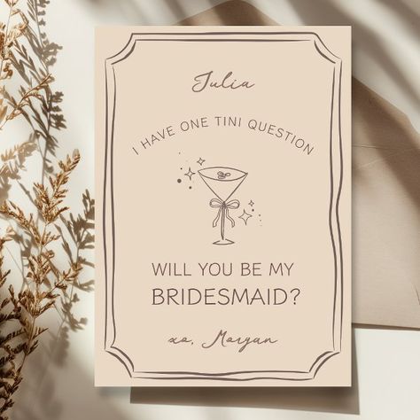 Trendy Chic Espresso Martini Bridesmaid Proposal Card Coffee Bridesmaid Proposal, Classy Cocktail Party, Glass Illustration, Bridesmaid Proposal Card, Classic Color Palette, Bridesmaid Gift Boxes, Bridesmaid Proposal Cards, Bridesmaid Box, Be My Bridesmaid Cards