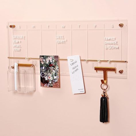 Acrylic Organization, Weekly Wall Calendar, Wall Organization System, Magnetic Organizer, Organizing Solutions, Brass Polish, File Boxes, Brass Wall Hook, Hanging Calendar