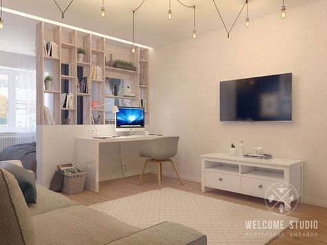 Studio Apartment Living, Studio Apartment Design, Small Apartment Interior, Condo Interior, Deco Studio, Small Apartment Design, Decor Studio, Studio Apartment Layout, Small Studio Apartments