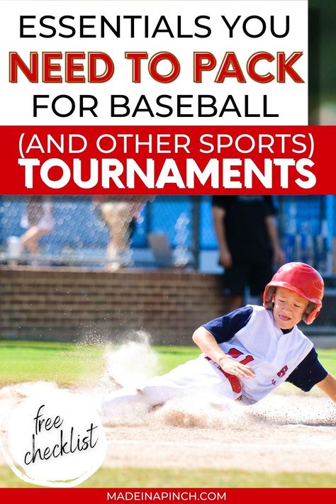 Tournament Packing List, Travel Baseball Mom, What To Pack When Traveling, Packing List For Women, Travel Softball, Beach Vacation Tips, Printable Baseball, Softball Tournaments, Baseball Tournament